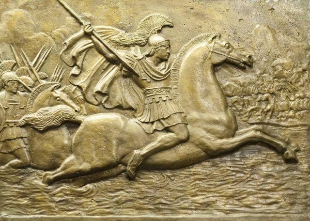aleksander III macedoński na koniu